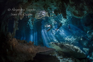 Snorkels in the Cavern, Playa del Carmen México by Alejandro Topete 